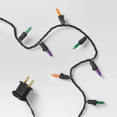 100ct LED Tri Color Halloween Indoor Outdoor Miniature String Lights Purple/Teal/Black - Hyde And EEK! Boutiqueâ„¢ - Image 3