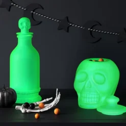 Ghoulish Blacklight Glow Skull Decorative Jar - Hyde And EEK! Boutiqueâ„¢