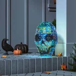 16" Narrow Iridescent Skull 3D Novelty Modular Light Structure Cool White - Hyde And EEK! Boutiqueâ„¢