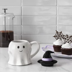 7.8 Fl Oz Figural Mini Ghosty Mug With Lid - Hyde And EEK! Boutiqueâ„¢