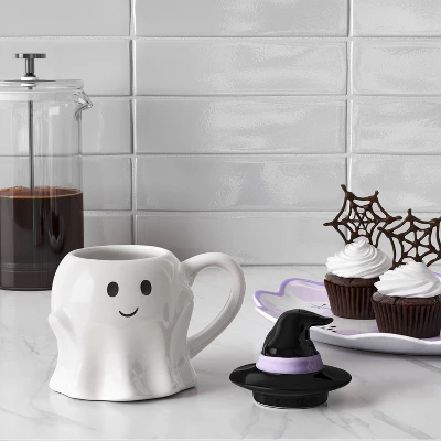 7.8 Fl Oz Figural Mini Ghosty Mug With Lid - Hyde And EEK! Boutiqueâ„¢