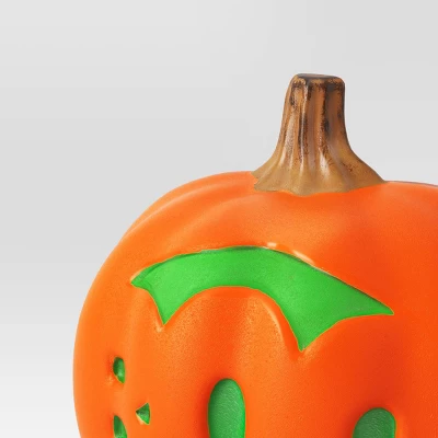 9" Lit Pumpkin Boo Halloween Decorative Prop With Timer - Hyde And EEK! Boutiqueâ„¢ - Image 2