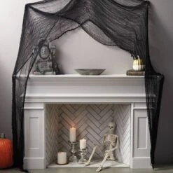 36' Jumbo Eerie Fabric Black Halloween Decorative Prop - Hyde And EEK! Boutiqueâ„¢