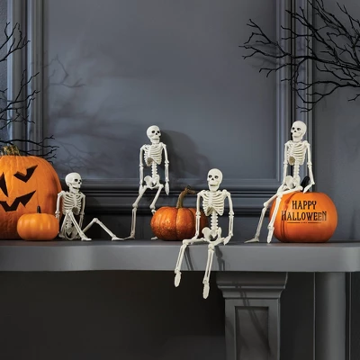 4pc 10" Skeletons Halloween Decorative Props - Hyde And EEK! Boutiqueâ„¢: Indoor/Outdoor, Off-White