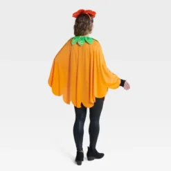 2pc Adult Blacklight Responsive Pumpkin Poncho Halloween Costume Kit - Hyde And EEK! Boutique™
